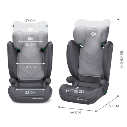 KINDERKRAFT - Silla para coche I-SPARK i-Tamaño (100-150 cm) gris