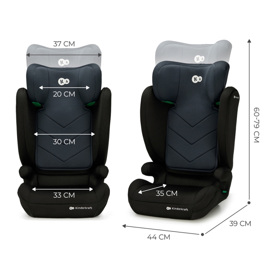 KINDERKRAFT - Silla para coche I-SPARK i-Tamaño (100-150 cm) negro