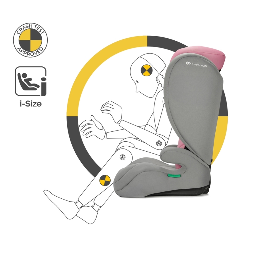 KINDERKRAFT - Silla para coche I-SPARK i-Tamaño (100-150 cm) rosa