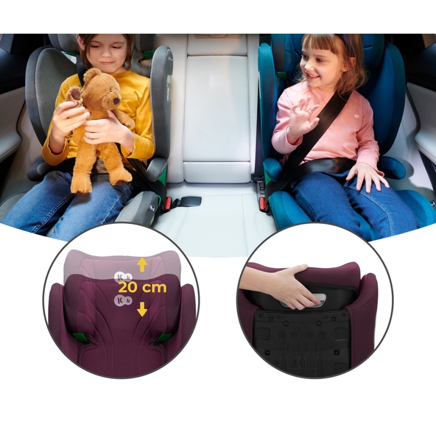 KINDERKRAFT - Silla para coche JUNIOR FIX 2 (100-150 cm) Cherry perla