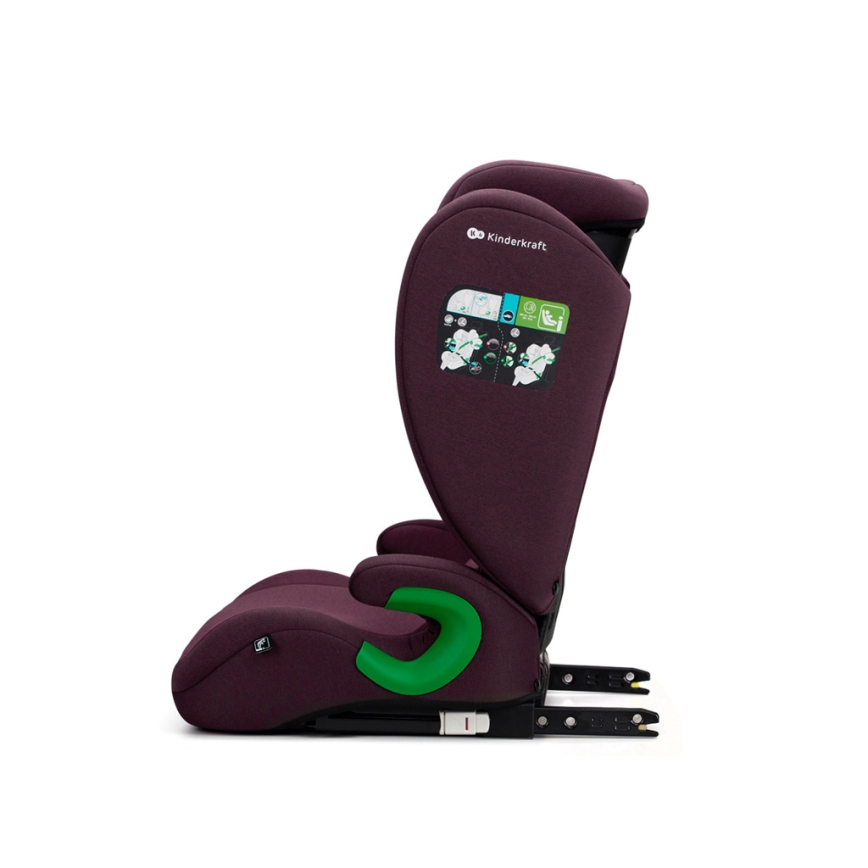 KINDERKRAFT - Silla para coche JUNIOR FIX 2 (100-150 cm) Cherry perla