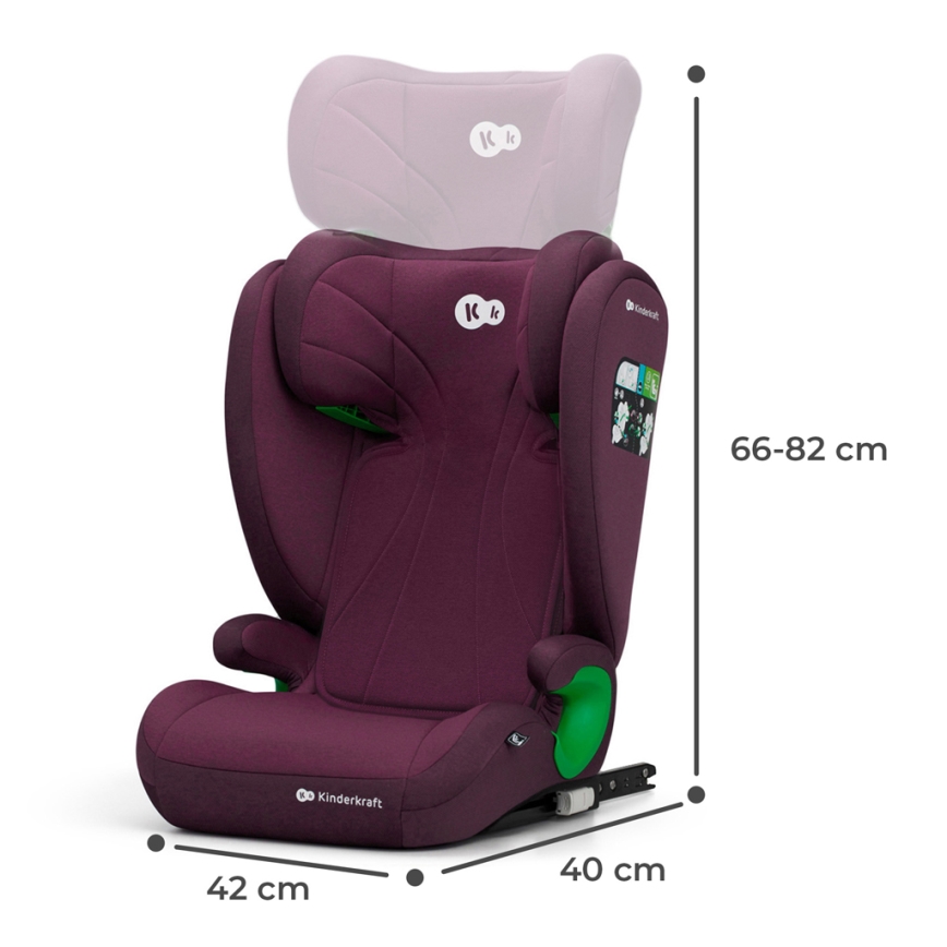 KINDERKRAFT - Silla para coche JUNIOR FIX 2 (100-150 cm) Cherry perla