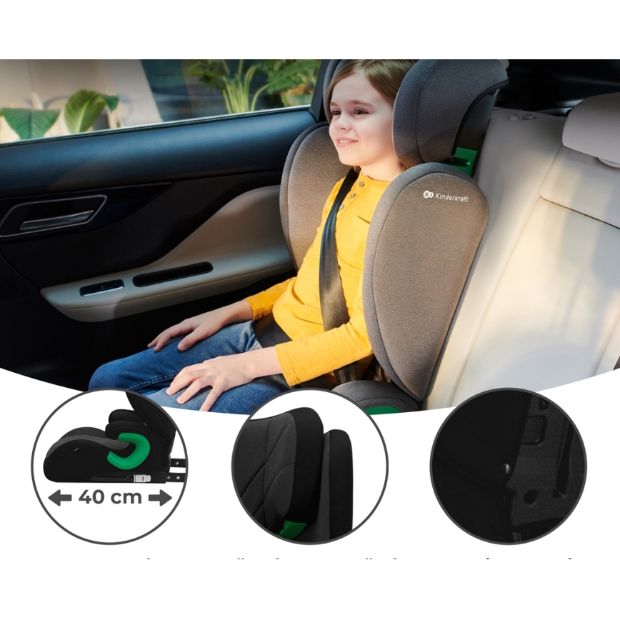 KINDERKRAFT - Silla para coche JUNIOR FIX 2 (100-150 cm) Graphite negro