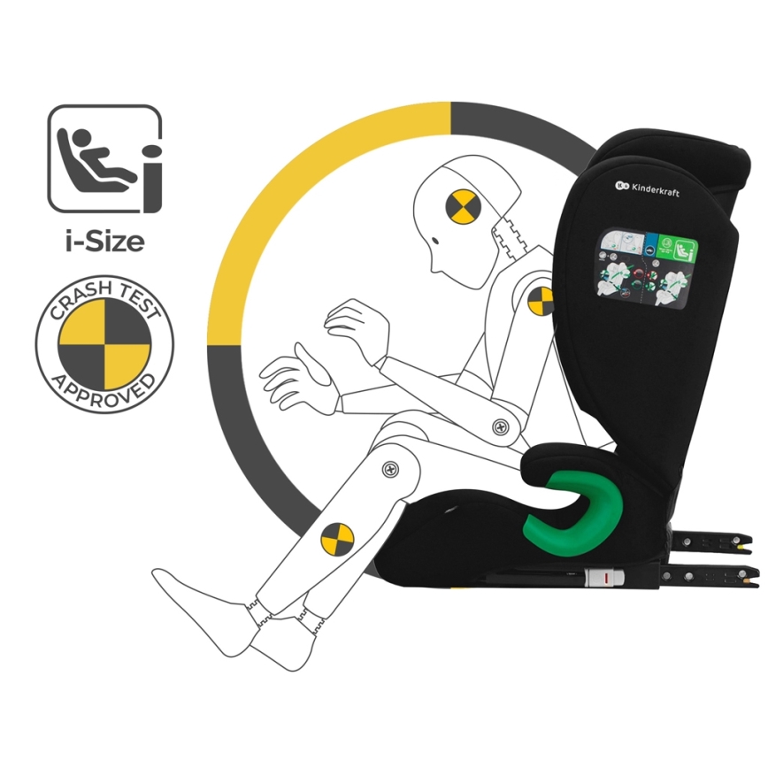 KINDERKRAFT - Silla para coche JUNIOR FIX 2 (100-150 cm) Graphite negro