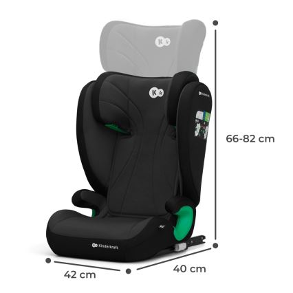 KINDERKRAFT - Silla para coche JUNIOR FIX 2 (100-150 cm) Graphite negro