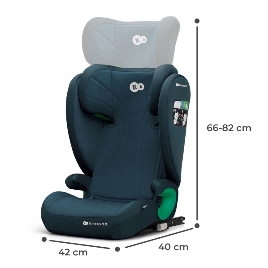 KINDERKRAFT - Silla para coche JUNIOR FIX 2 (100-150 cm) Harbor azul