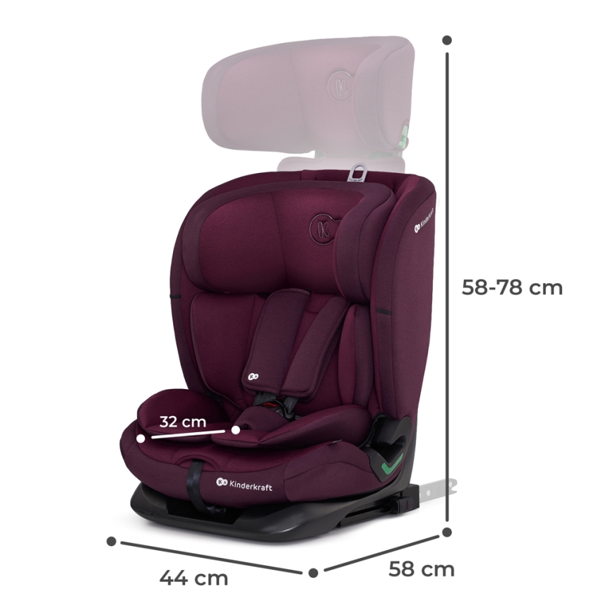 KINDERKRAFT - Silla para coche ONETO 3 i-Tamaño (76-150 cm) + Isofix Cherry pearl