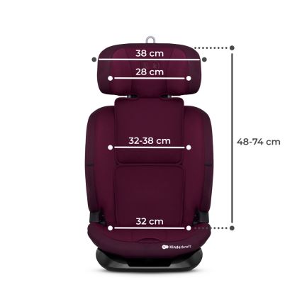 KINDERKRAFT - Silla para coche ONETO 3 i-Tamaño (76-150 cm) + Isofix Cherry pearl