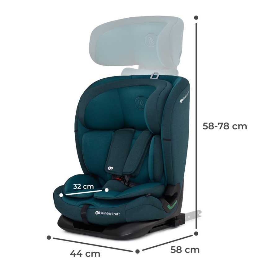 KINDERKRAFT - Silla para coche ONETO 3 i-Tamaño (76-150 cm) + Isofix Harbor azul
