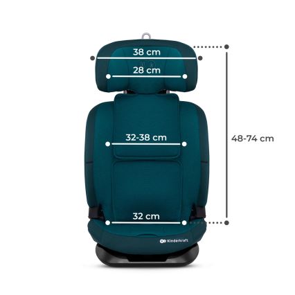 KINDERKRAFT - Silla para coche ONETO 3 i-Tamaño (76-150 cm) + Isofix Harbor azul