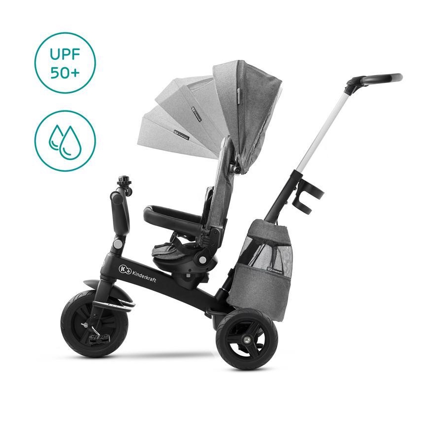 KINDERKRAFT - Triciclo infantil 5v1 EASYTWIST gris/negro