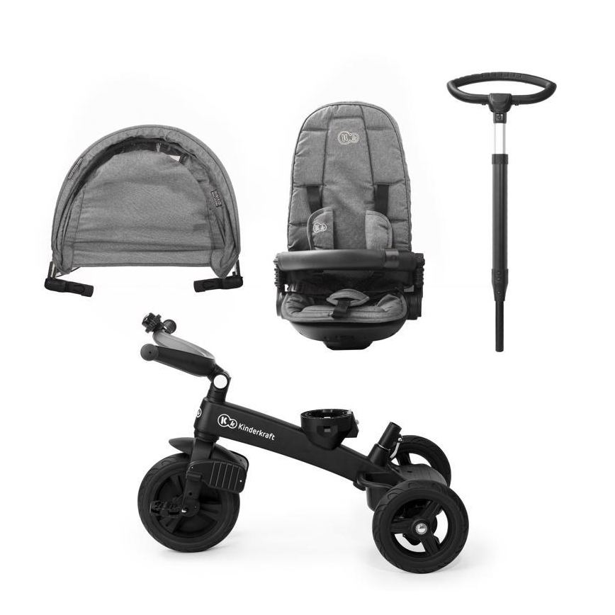 KINDERKRAFT - Triciclo infantil 5v1 EASYTWIST gris/negro