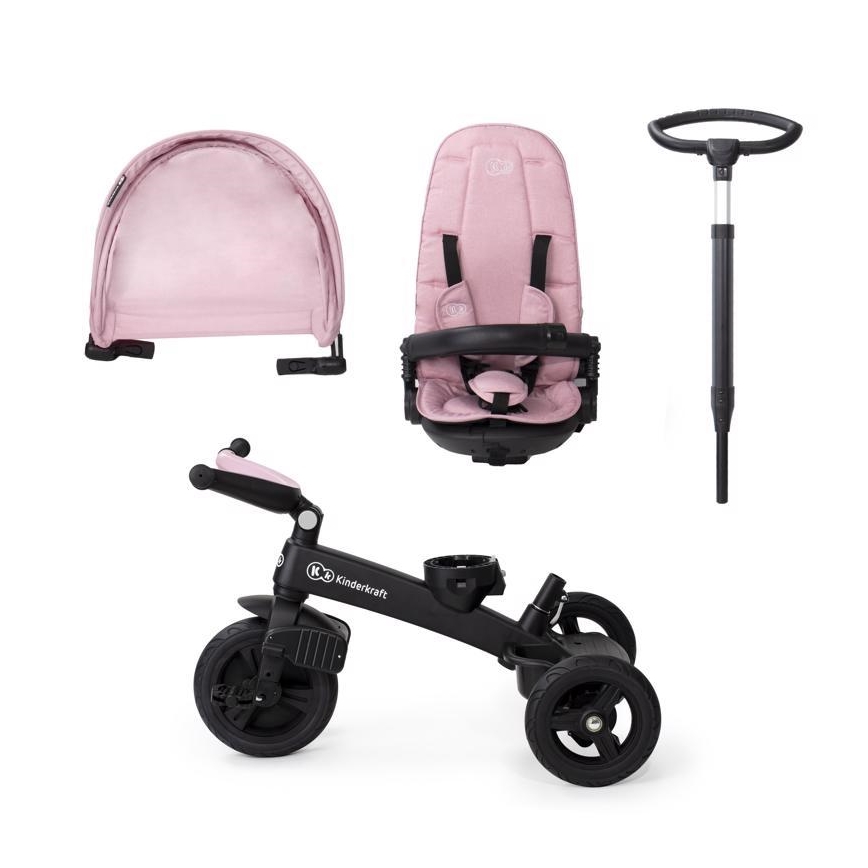 KINDERKRAFT - Triciclo infantil 5v1 EASYTWIST rosa/negro