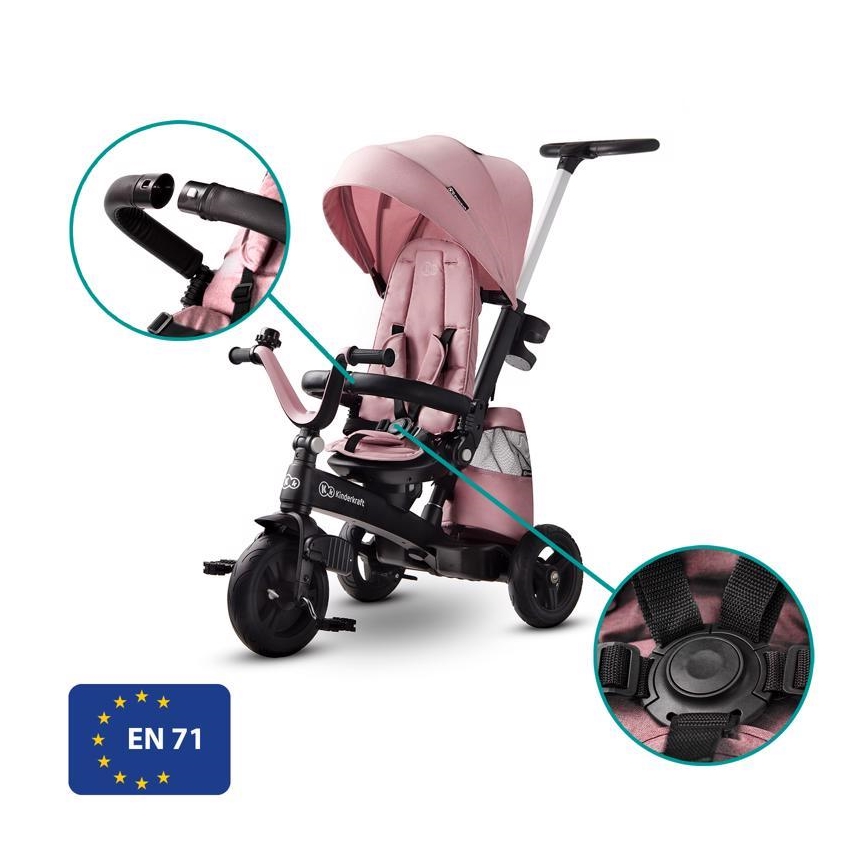 KINDERKRAFT - Triciclo infantil 5v1 EASYTWIST rosa/negro