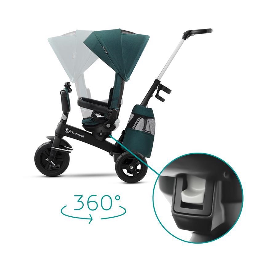 KINDERKRAFT - Triciclo infantil 5v1 EASYTWIST verde/negro