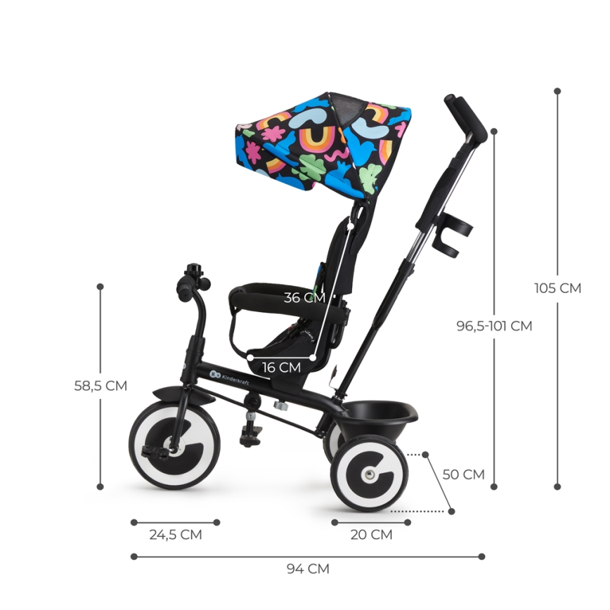 KINDERKRAFT - Triciclo infantil ASTON formas alegres