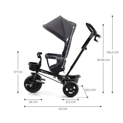 KINDERKRAFT - Triciclo infantil AVEO gris