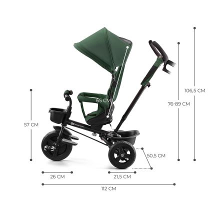 KINDERKRAFT - Triciclo infantil AVEO verde