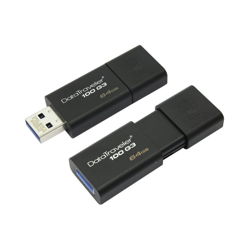 Kingston - Unidad Flash DATATRAVELER 100 G3 USB 3.0 64GB negro