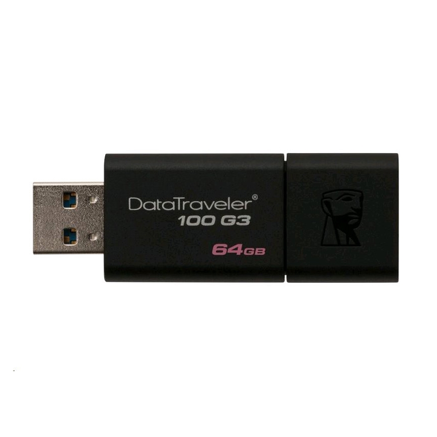 Kingston - Unidad Flash DATATRAVELER 100 G3 USB 3.0 64GB negro