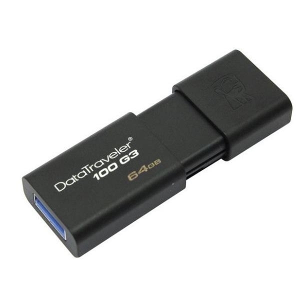 Kingston - Unidad Flash DATATRAVELER 100 G3 USB 3.0 64GB negro