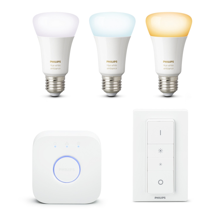 Set básico Philips HUE WHITE AMBIANCE 3xE27/9,5W/230V