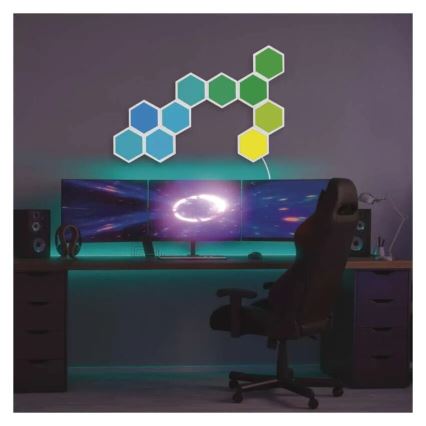 Kit de extensión 3x Panel LED regulable RGBIC/1,8W/230V Wi-Fi Tuya