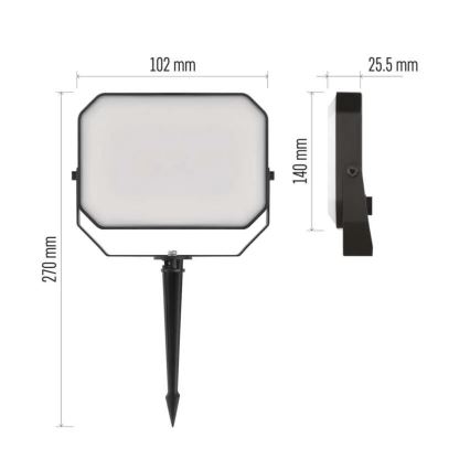 Foco LED RGBIC regulable para exterior GoSmart - extensión LED/4W/230V 3000-6500K IP65 Wi-Fi Tuya