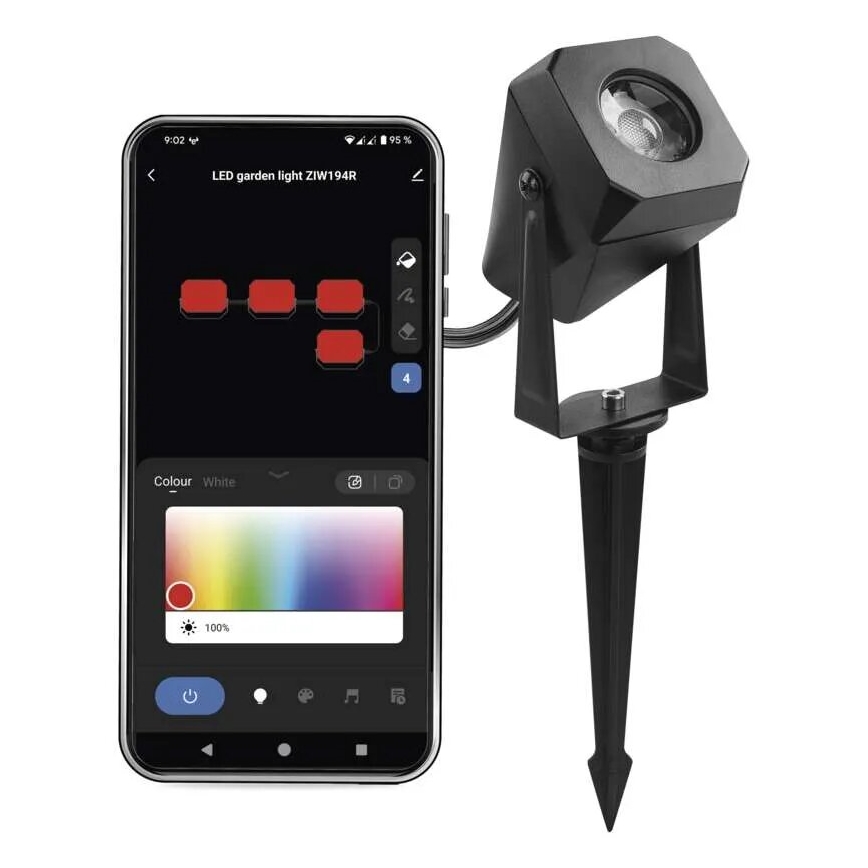 Lámpara de exterior LED RGBIC regulable GoSmart - extensión LED/1,5W/230V 3000-6500K IP65 Wi-Fi Tuya