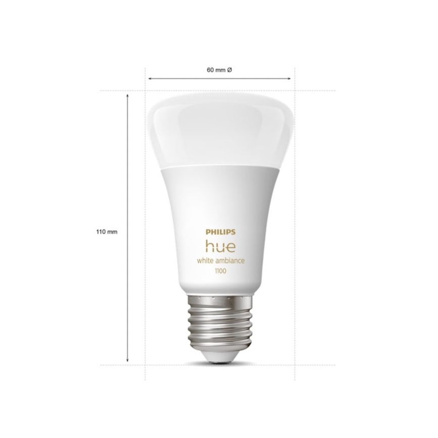 Kit de inicio Philips Hue White Ambiance 3xE27/11W 2200-6500K + dispositivo de conexión y mando a distancia