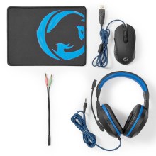 Kit Gaming 3en1 negro/azul