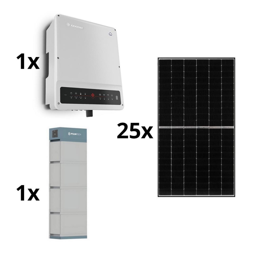 Kit solar GOODWE-10kWp JINKO+10kW GOODWE Inversor h 3p+14,2 kWh Batería PYLONTECH H2