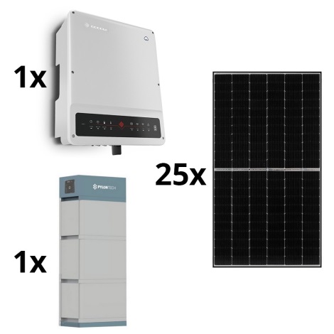 Kit solar GOODWE - 10kWp JINKO + 10kW GOODWE Inversor híbrido 3p + 10,65 kWh batería PYLONTECH H2