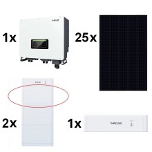 Kit solar SOFAR Solar - 10kWp RISEN Full Black + 10kW SOFAR Inversor híbrido 3f + 10 kWh batería