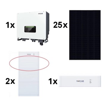 Kit solar SOFAR Solar - 10kWp RISEN Full Black + 10kW SOFAR Inversor híbrido 3f + 10 kWh batería