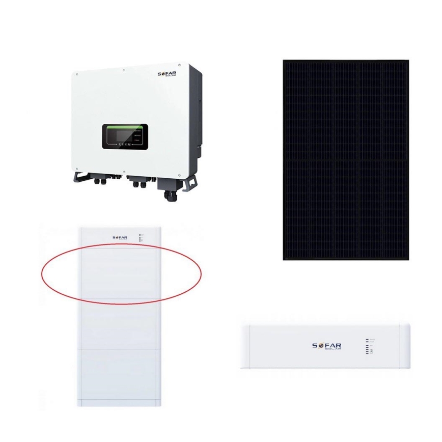 Kit solar SOFAR Solar - 20kWp panel RISEN Full Black + 20kW SOLAX inversor 3p + 20 kWh batería SOFAR con una unidad de control de la batería