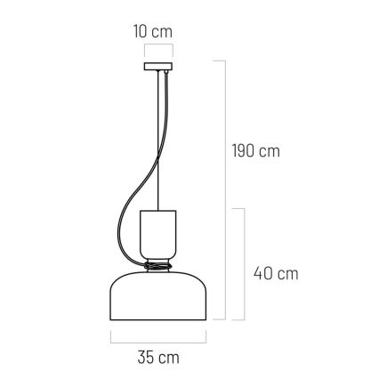 Lámpara colgante ABEL 2xE27/11W/230V diá. 28 cm negro