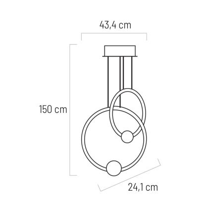 Lámpara araña LED regulable con cable LIV LED/50W/230V negro + CR