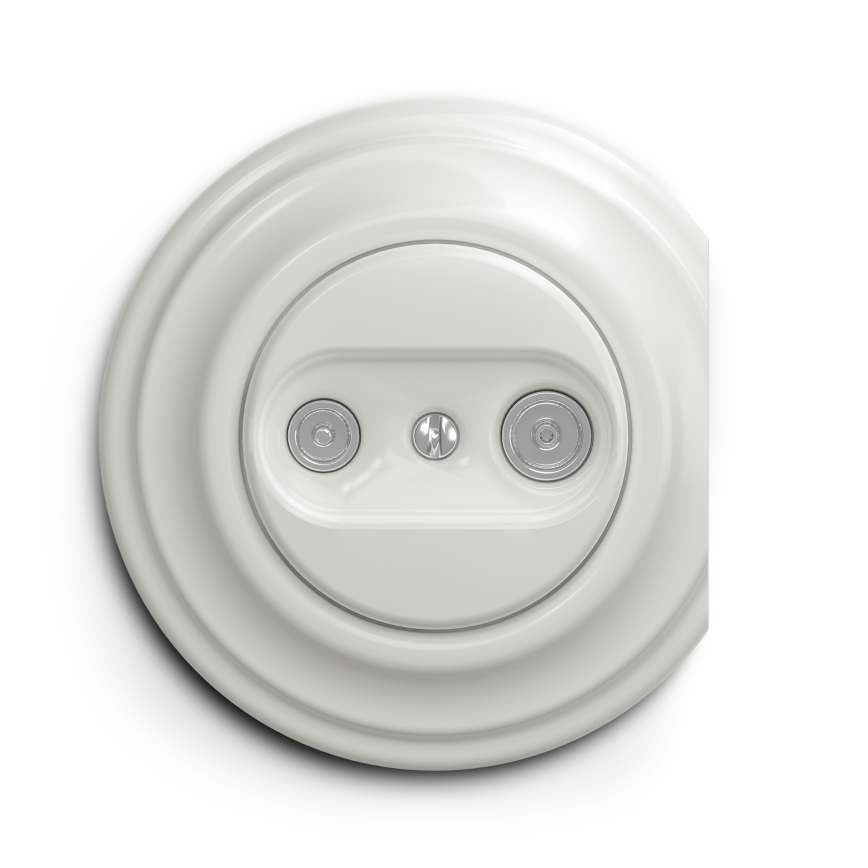 Kliklap - Enchufe de suscriptor vintage TV+R (continua) blanco