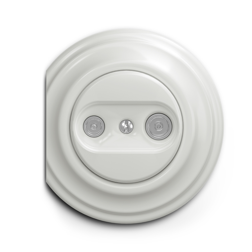 Kliklap - Enchufe de suscriptor vintage TV+R (continua) blanco