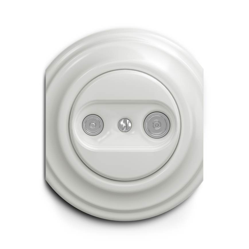 Kliklap - Enchufe de suscriptor vintage TV+R (continua) blanco