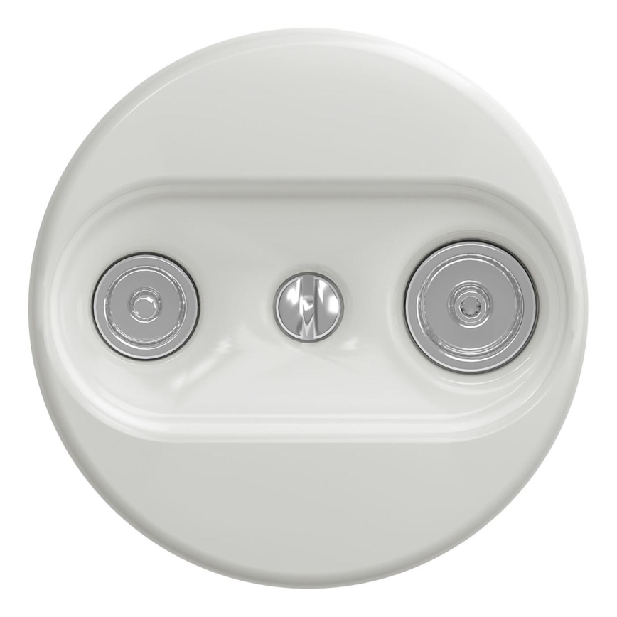 Kliklap - Enchufe de suscriptor vintage TV+R (terminal) blanco