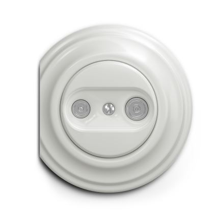 Kliklap - Enchufe de suscriptor vintage TV+R (terminal) blanco