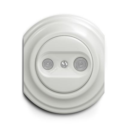Kliklap - Enchufe de suscriptor vintage TV+R (terminal) blanco