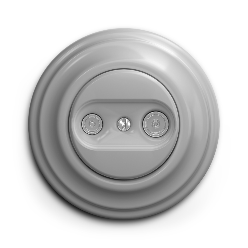 Kliklap - Enchufe de suscriptor vintage TV+R (terminal) gris