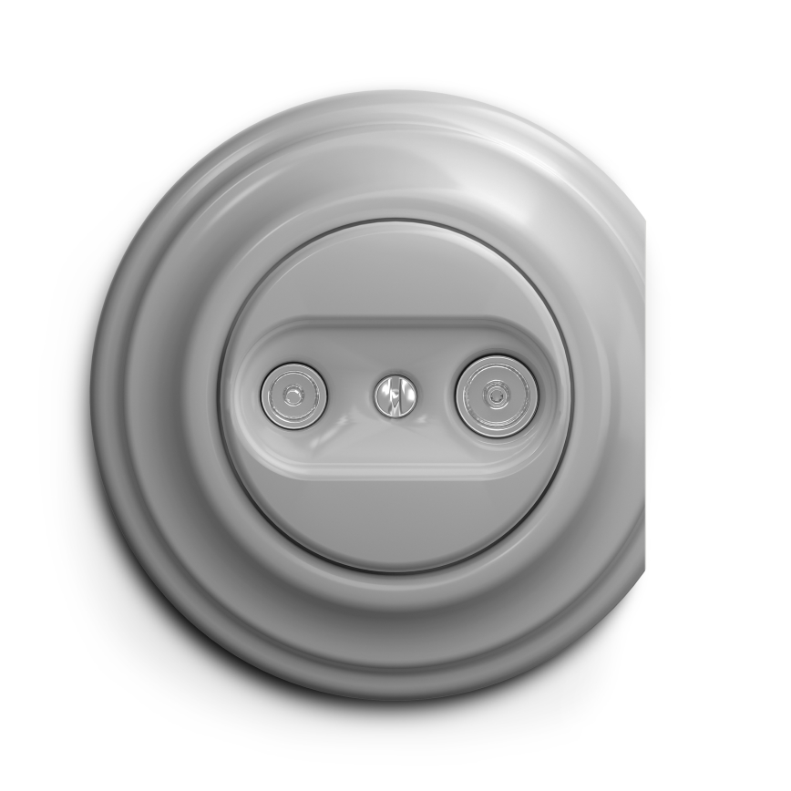 Kliklap - Enchufe de suscriptor vintage TV+R (terminal) gris