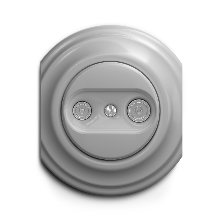 Kliklap - Enchufe de suscriptor vintage TV+R (terminal) gris