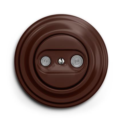 Kliklap - Enchufe de suscriptor vintage TV+R (terminal) marrón