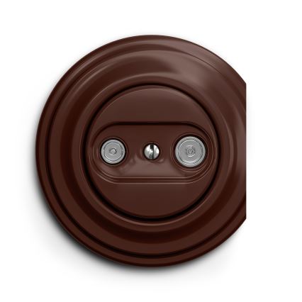 Kliklap - Enchufe de suscriptor vintage TV+R (terminal) marrón