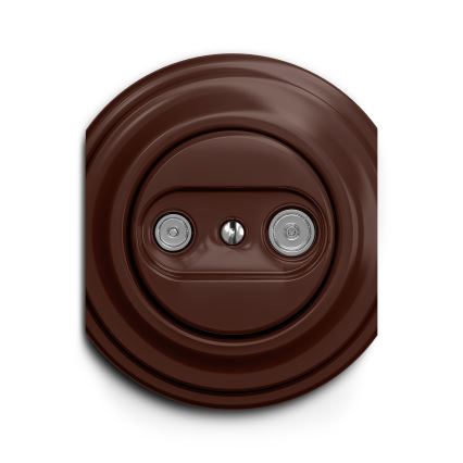 Kliklap - Enchufe de suscriptor vintage TV+R (terminal) marrón